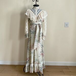 Vintage 70s Gunne Sax by Jessica McClintock Victorian Maxi Prairie Dress size M